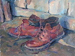 * Old Hiking Boots, 40x30, oil painting