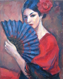 Tanečnice flamenga, 50x40, olejomalba
