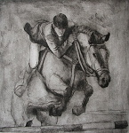 Horseman, 20x21, drypoint