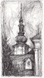 Velehradské věže III, pen drawing