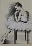 Baletka ekajc, 100x70, charcoal drawing