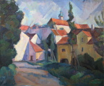 Letní den v Mikulově,78x64, oil painting