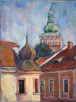Mikulovské věže,45x60, oil painting