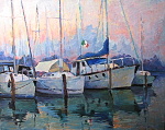 Boats in Caorle, 80x100, oil painting