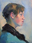 The Study of a Profile, 21x30, oil painting