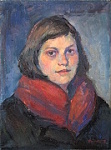 Zimní autoportrét, 30x40, olejomalba