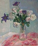 Weiße Rosen, 38x46, Ölgemälde